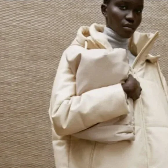 ZARA FAUX LEATHER PUFFER COAT NWT - Picture 4 of 10